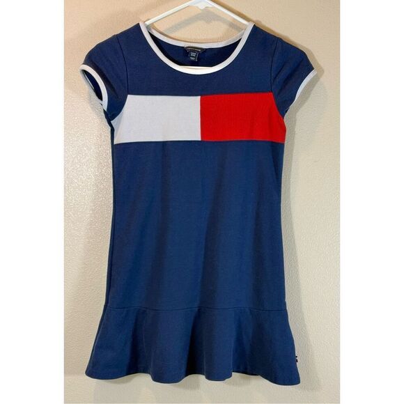 Tommy Hilfiger Classic American Red, White & Blue Dress Girls Medium 8/10 - Picture 2 of 9